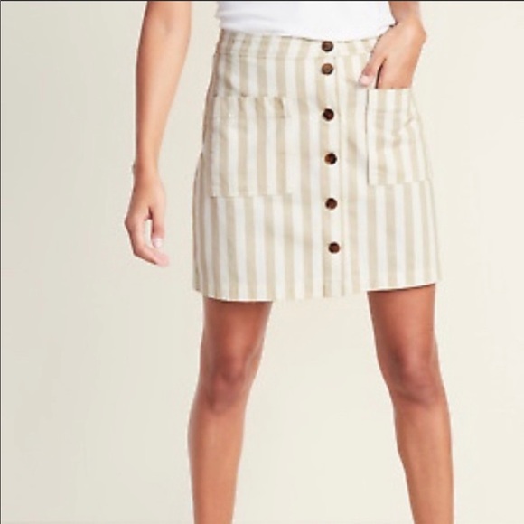 Old Navy Button Front Striped Skirt - Picture 1 of 4
